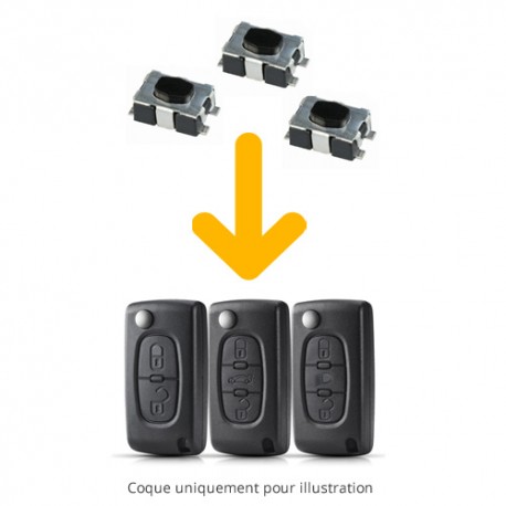 3 switchs pour télécommande Peugeot / Citroen